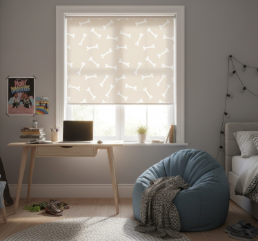 Store enrouleur chambre ado os de chien sur fond beige - TenStickers