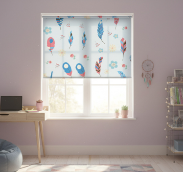 Store enrouleur chambre ado plumes colorées - TenStickers