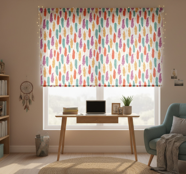 Store enrouleur chambre ado plumes ethniques - TenStickers