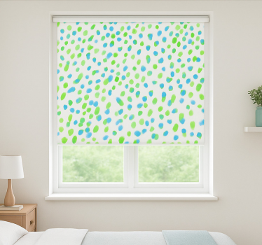 Store enrouleur chambre ado points bleus et verts - TenStickers