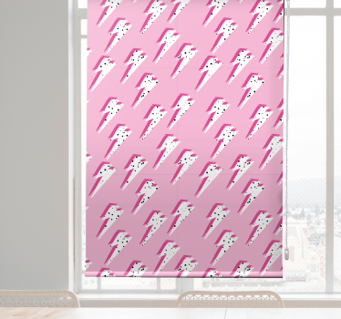 Store enrouleur chambre ado rayons blancs sur fond rose - TenStickers