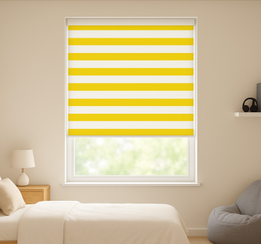 Store enrouleur chambre ado rayures jaunes et blanches - TenStickers