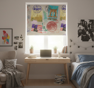 Store enrouleur chambre ado collage vieux nyc - TenStickers