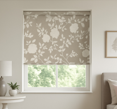Store enrouleur chambre ado fleurs beiges gracieuses - TenStickers