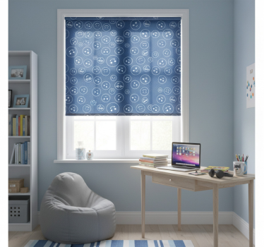 Store enrouleur chambre ado visages souriants bleus navy - TenStickers