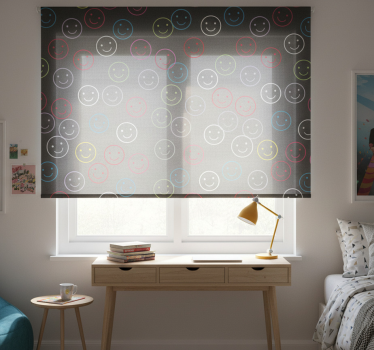 Store enrouleur chambre ado visages souriants colorés - TenStickers