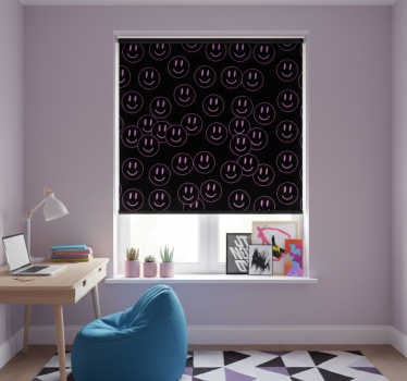 Store enrouleur chambre ado visages souriants violets - TenStickers