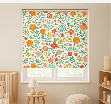 Store enrouleur chambre bébé fleurs stylisées joyeuses - TenStickers
