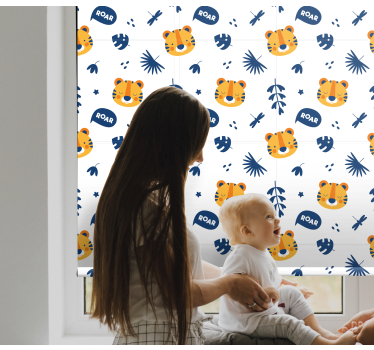 Store enrouleur chambre bébé visages de tigre - TenStickers