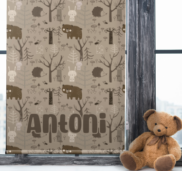 Store enrouleur chambre enfant thème des animaux de la forêt - TenStickers