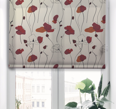 Store avec des coquelicots rouge vif - TenStickers
