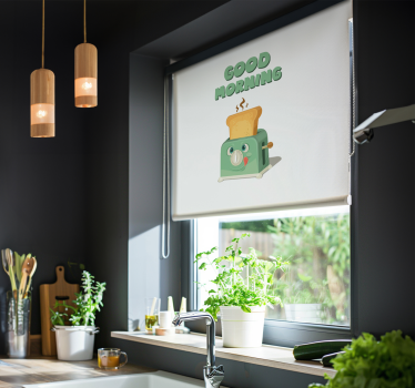 Store enrouleur cuisine bonjour avec grille pain - TenStickers