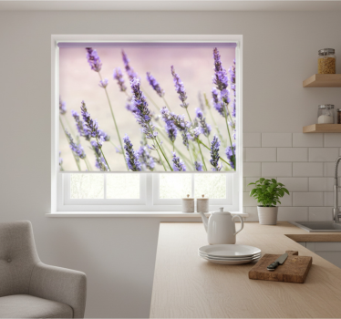 Store enrouleur cuisine bouquet de fleurs violettes - TenStickers