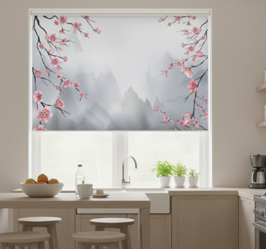 Store enrouleur cuisine branches de cerisier japonaises - TenStickers