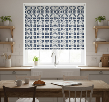 Store enrouleur cuisine carreau portugais bleu foncé - TenStickers