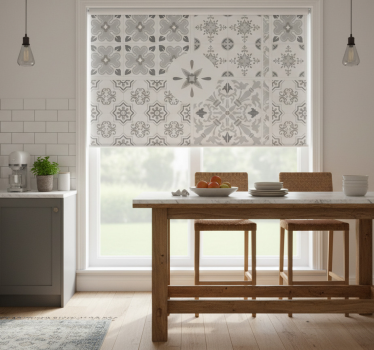 Store enrouleur cuisine carreaux mosaïque gris - TenStickers