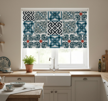 Store enrouleur cuisine carreaux vintage portugais - TenStickers