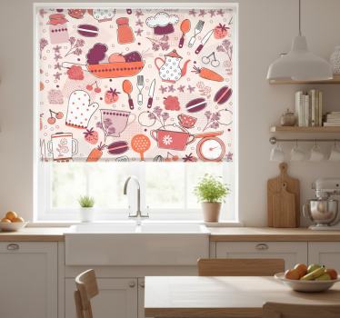 Store enrouleur cuisine en forme de cœur alimentaire - TenStickers