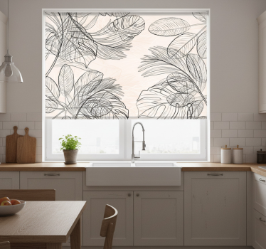 Store enrouleur cuisine formes de feuilles fines colorées - TenStickers