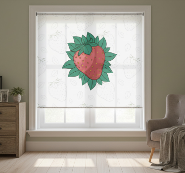 Store enrouleur cuisine fraises juteuses feuilles vertes - TenStickers