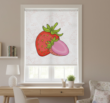 Store enrouleur cuisine fraises rouges et roses - TenStickers