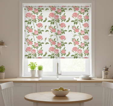 Store enrouleur cuisine imprimé de roses - TenStickers