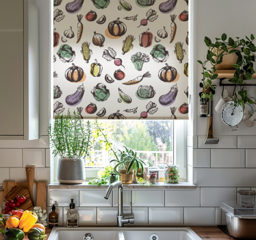 Store enrouleur cuisine ingrédients modèle style rétro - TenStickers