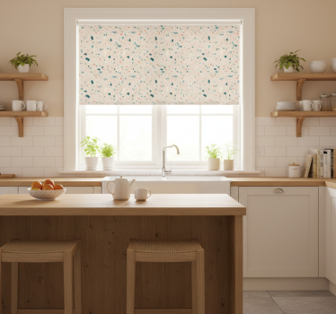 Store enrouleur cuisine motif terrazzo peint à la main - TenStickers