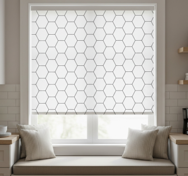 Store enrouleur cuisine nid d'abeille noir et blanc - TenStickers