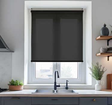 Store enrouleur cuisine noir monochrome - TenStickers