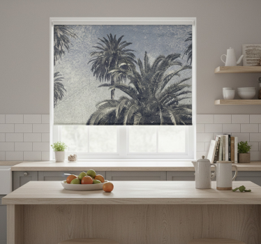 Store enrouleur cuisine palmiers dessin gris - TenStickers