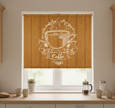 Store enrouleur cuisine panneaux en bois café - TenStickers
