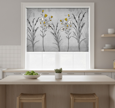 Store enrouleur cuisine plantes grises style scandinave - TenStickers