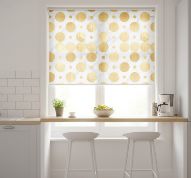 Store enrouleur cuisine points marbre doré - TenStickers