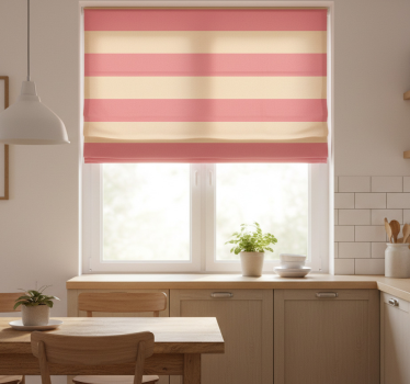 Store enrouleur cuisine rayures horizontales roses - TenStickers
