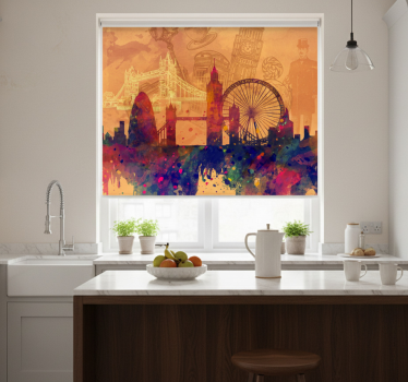Store enrouleur cuisine silhouette de skyline historique - TenStickers