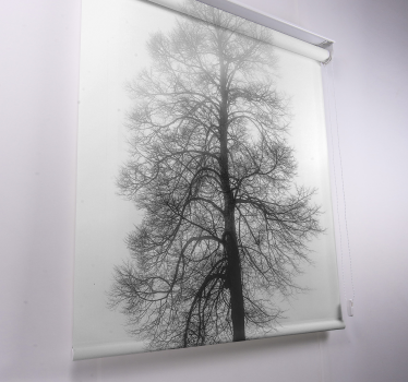 Store enrouleur salon d'arbre en échelle de gris - TenStickers