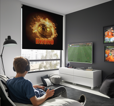 Store enrouleur football boule de feu dorée - TenStickers
