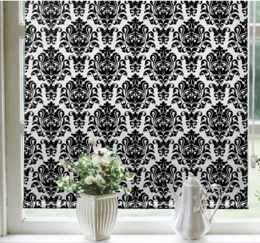 Store enrouleur classique motif floral noir et blanc - TenStickers