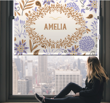 Store enrouleur fleur design floral personnalisé - TenStickers