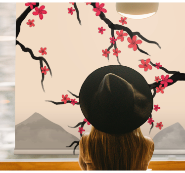 Store enrouleur chambre ado branches de sakura - TenStickers