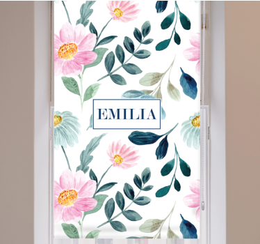 Store enrouleur fleurs et plantes fleur florale avec nom - TenStickers