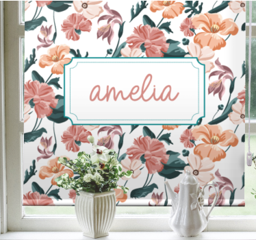 Store enrouleur fleurs et plantes design élégant à ressort - TenStickers