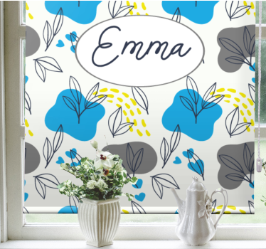 Store enrouleur fleurs et plantes nom floral personnalisé - TenStickers