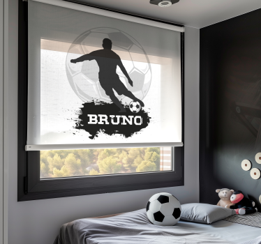 Store enrouleur football silhouette de joueur avec prénom - TenStickers