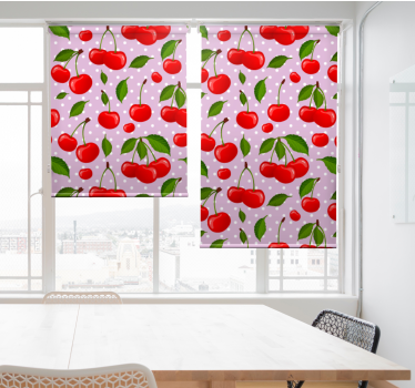 Store salle à manger cerises et feuilles - TenStickers