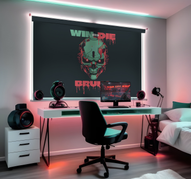 Store enrouleur geek cyber crâne avec nom - TenStickers