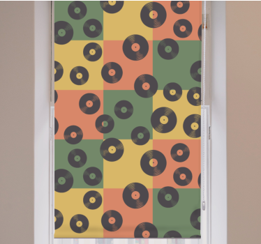 Store enrouleur vintage disques vinyles rétro - TenStickers
