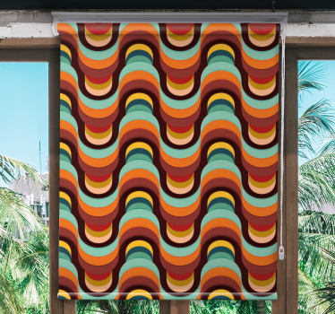 Store enrouleur vintage motif de vague rétro - TenStickers