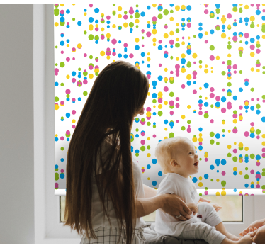 Store enrouleur chambre bébé motif à pois colorés - TenStickers